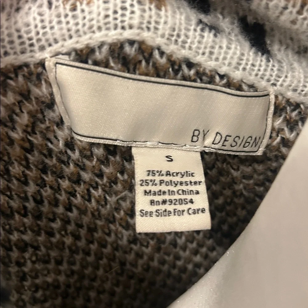 White Gray beige neutral Plaid Women's sweater Coat - Picture 2 of 11